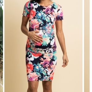 Pinkblush Maternity Floral Fitted Dress